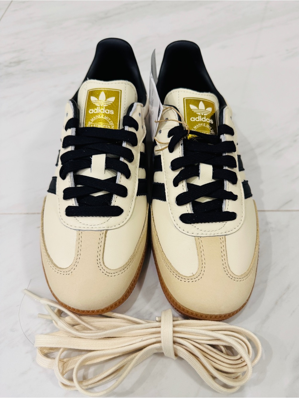 adidas Cream and Black Samba OG Women’s Sneakers - Picture 3 of 5